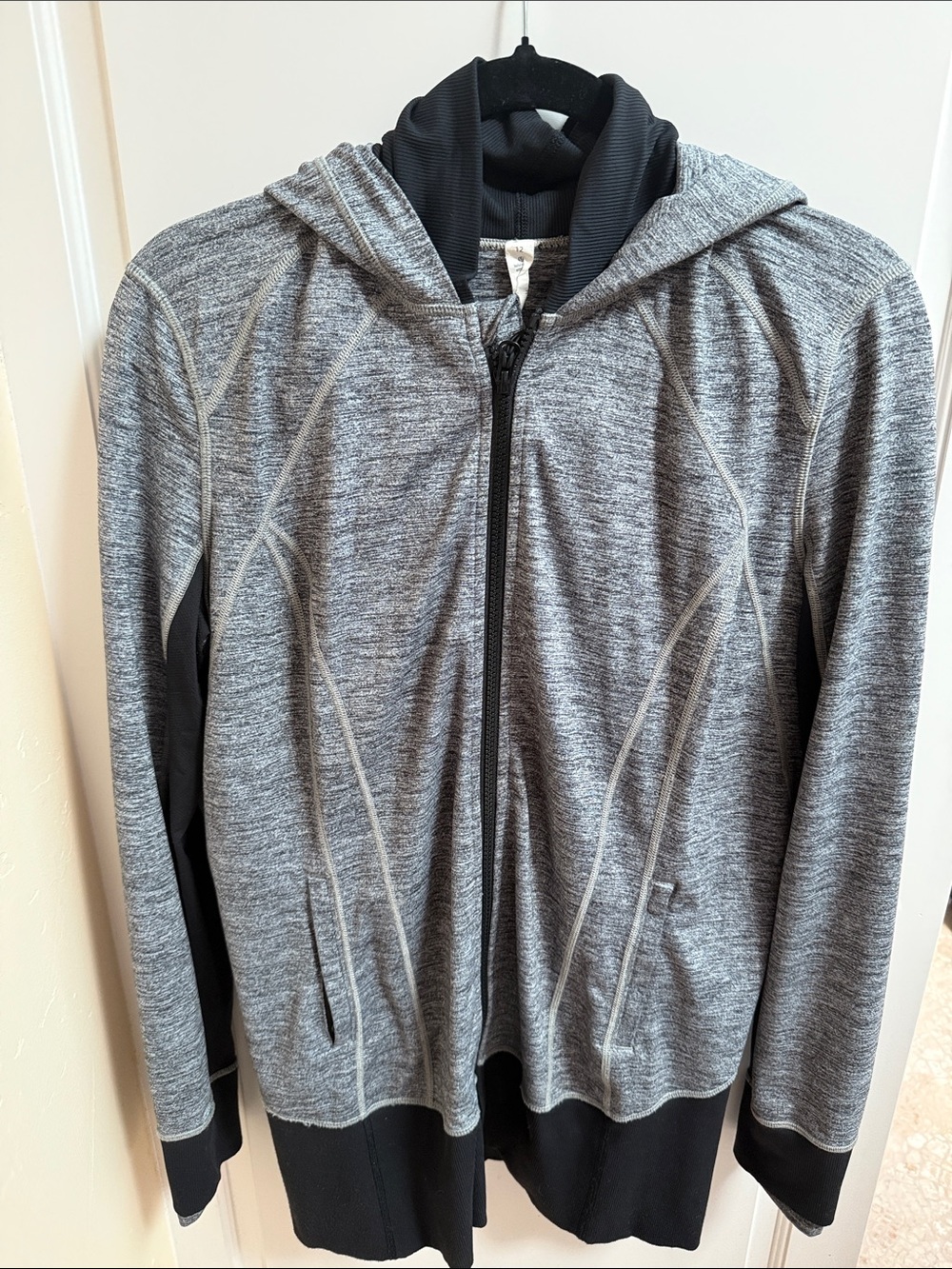 Lululemon dark grey longer length zip up